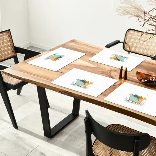 Planten - Sterren - Dinosaurussen - Oranje Placemat vinyl groot -zzsfeer4_Kitchenyeah-website