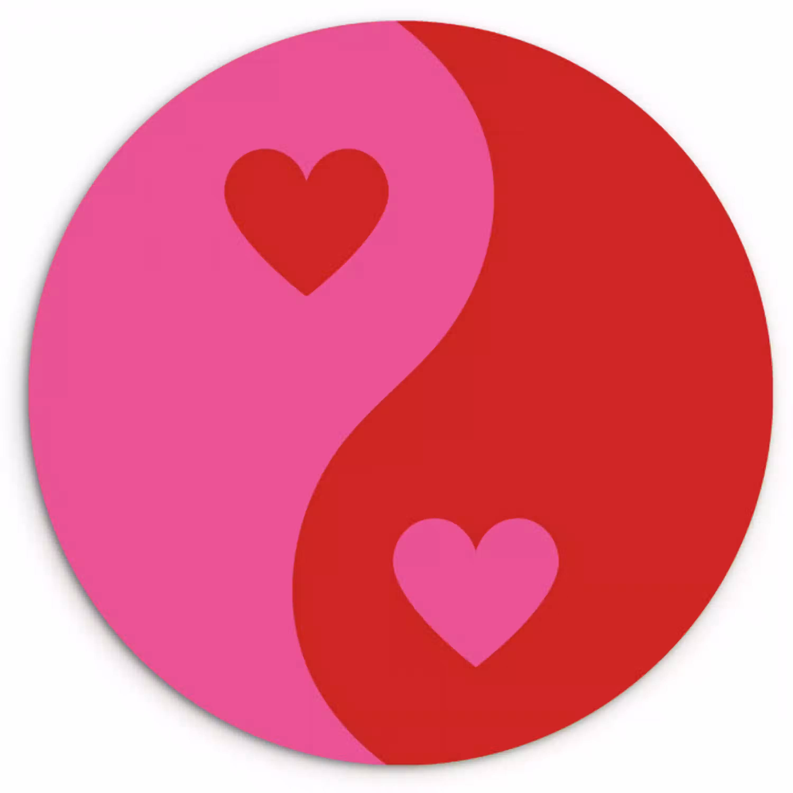 Minimalistisch - Rood - Roze - Hartjes KitchenYeah - Keuken - Wandcirkel Forex klein -3d