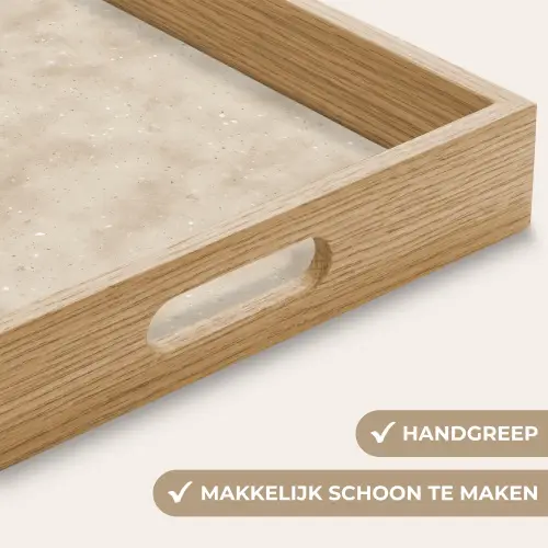 Structuur - Spikkels - Beige Dienblad Rechthoek middel 911 -USP_HandgreepNL