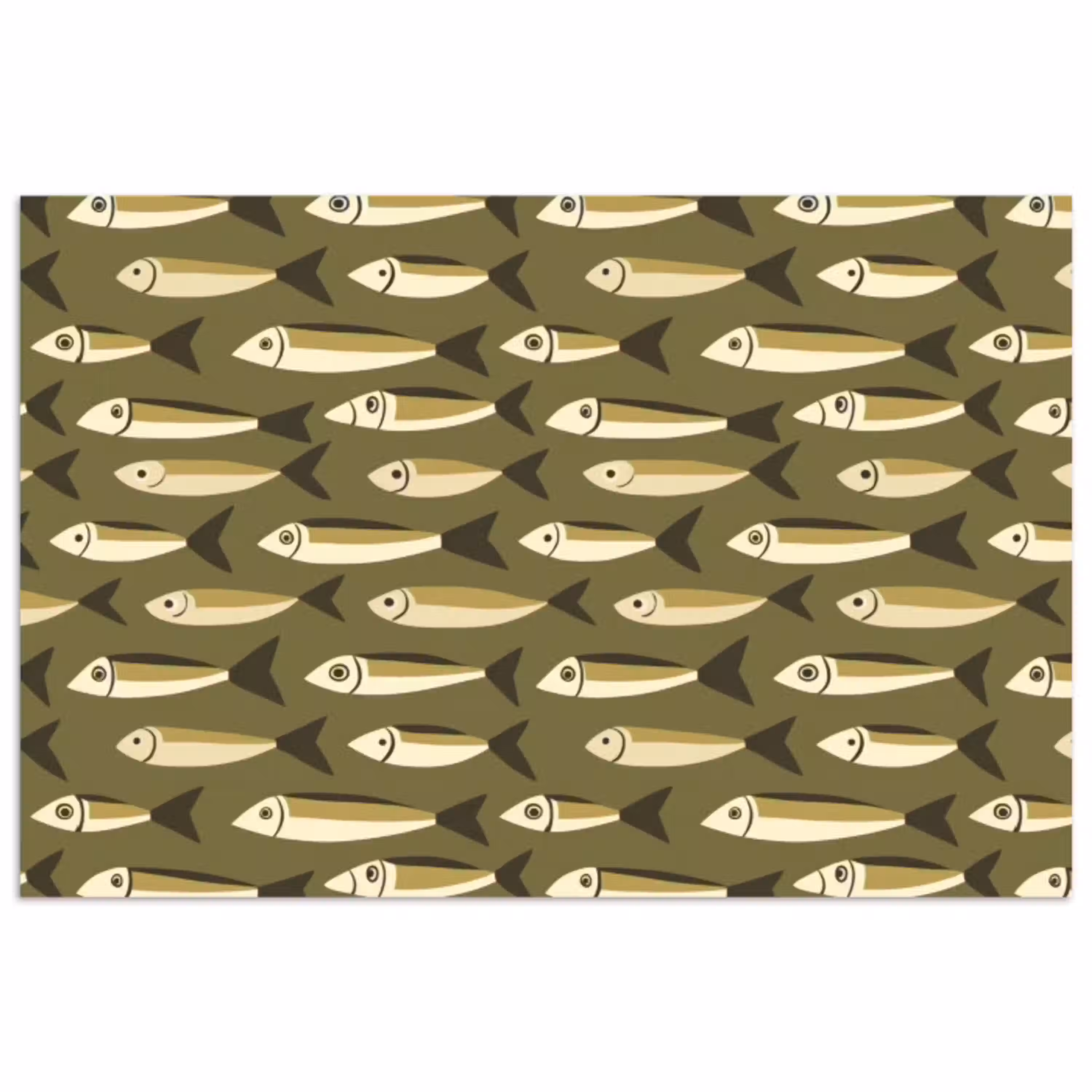 Vis - Patroon - Groen poster papier klein 62 -3d