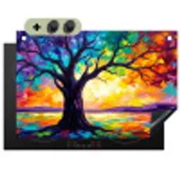 Boom - Landschap - Natuur - Abstract - Kleurrijk Inductie beschemer met haakjes klein -3d