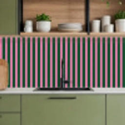 Verticale strepen - Groen - Roze keuken achterwand 2 middel 871 -sfeer3