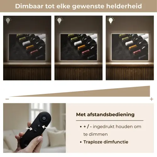 Wijn - Flessen - Variatie - Smaken Light Box met batterij (Wandlamp) middel -USP_dimbaarNL