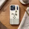 Vaas - Geruit - Groen - Bloem Telefoonhoesje iPhone 17 Pro klein -sfeer1