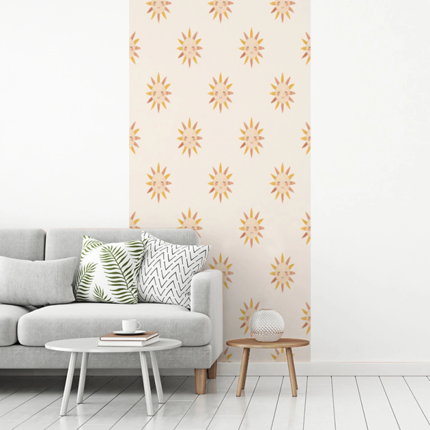 Vrolijk - Zon - Blosjes - Boho fotobehang vinyl groot 64 -woonkamer
