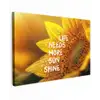 Zonnebloem - Close up - Geel - Quote Tuinposter op houten frame 2 cm dik klein -3d