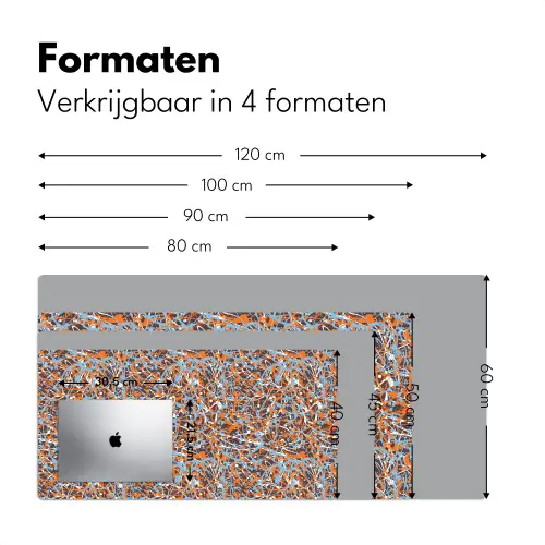 Blauw - Waterverf - Chaos Muismat XXL klein 681 -sfeer5