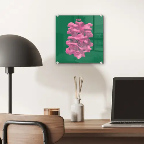 Abstract - Pink - Lijnen - Groen plexiglas 5mm klein -sfeer6