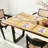More coffee - Geel - Paars - Strepen - Mok Placemat vinyl groot -zzsfeer4_Kitchenyeah-website