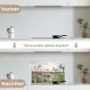 Zomeravond met Korenbloemen keuken achterwand spatscherm klein -voor_na_DE