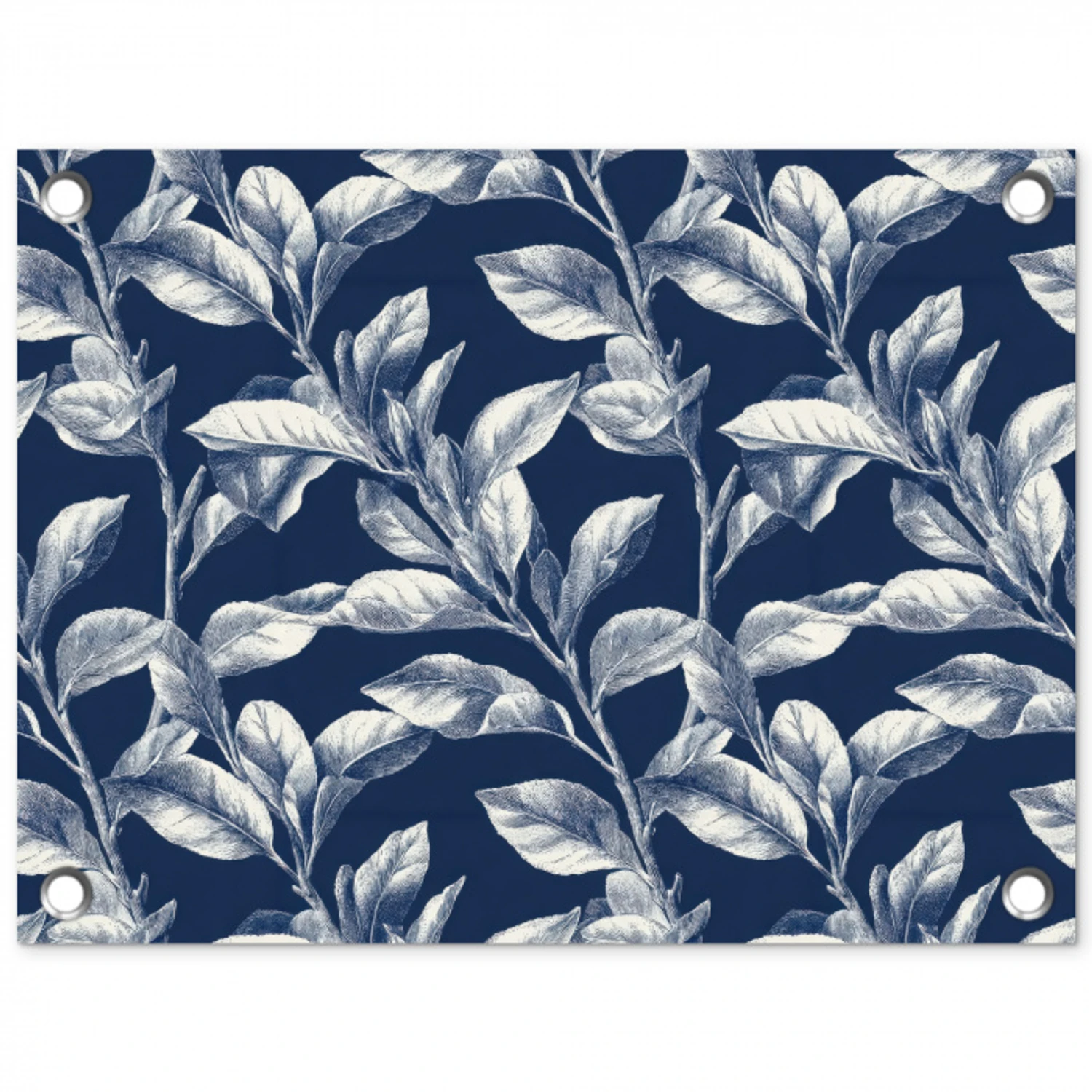 Botanisch - Patroon - Blauw tuinposter los doek klein 239 -3d