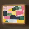 Abstract - Roze - Lappen - Vormen - Geel Light Box met batterij (Wandlamp) middel -z3d_website