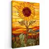 Zonnebloem - Mozaïek - Zonsondergang - Geel Tuinposter op houten frame 2 cm dik klein -3d