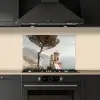 Kust - Klif - Boom - Gebouw keuken achterwand spatscherm klein -sfeer1