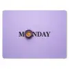 Maandag - Mok - Koffie - Paars muismat rubber klein -3d
