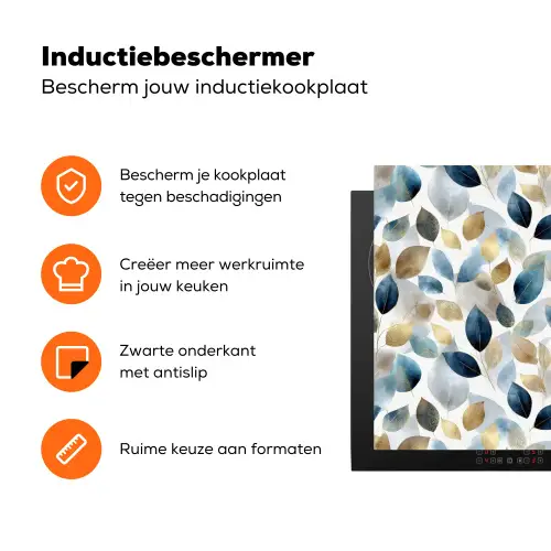 Blad - Mix - Aquarel - Goude Inductie beschermer vinyl 3mm klein 276 -zzzzzzz-td-ups