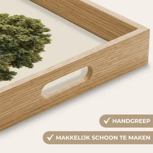 Eikenboom - Groen - Lichte achtergrond Dienblad Rechthoek middel -USP_HandgreepNL