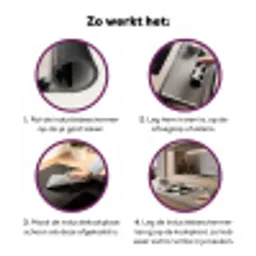 Bont - Textuur - Zwart - Wit Inductie beschermer vinyl 3mm middel -zzzzzzz-cc-werking