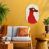 Silhouet - Hond - Trui - Rood Wandcirkel Ovaal Forex klein -sfeer4