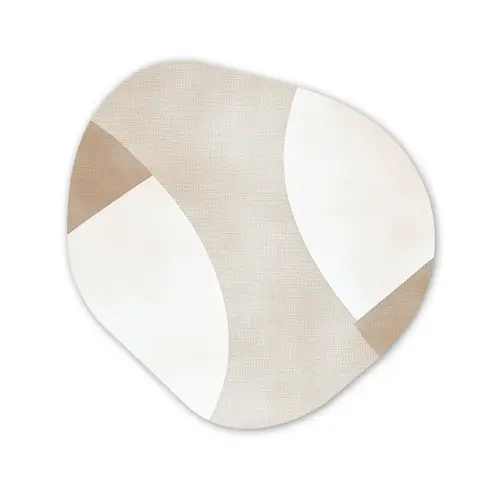 Bruin - Japandi - Abstract Wandcirkel Organisch Plexiglas middel -3d