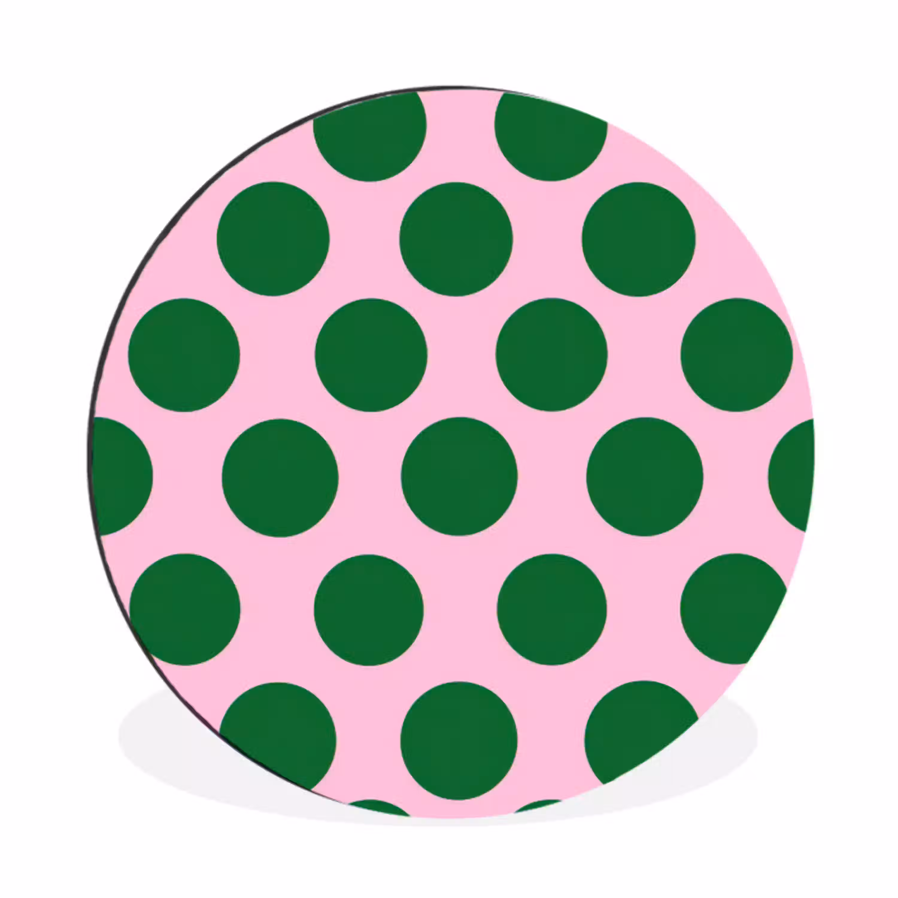 Polkadots - Patroon - Groen Wandcirkel aluminium klein 190 -3d