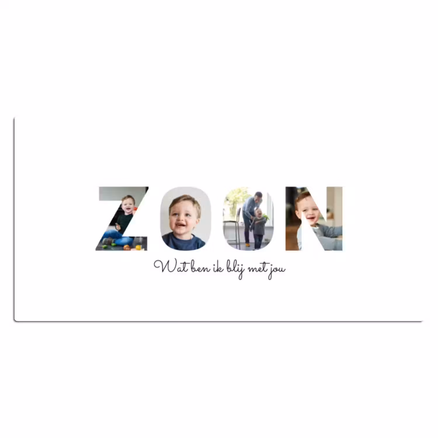 Gepersonaliseerde bureau onderlegger - Zoon - Lettercollage
