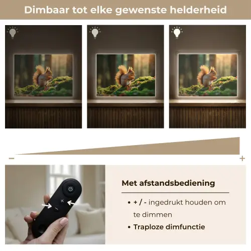 Eekhoorn - Nootje - Gras Light Box met batterij (Wandlamp) middel -USP_dimbaarNL