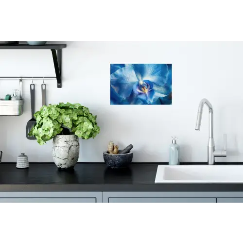 Blauw - Orchidee - Elegeant Muursticker klein -keuken