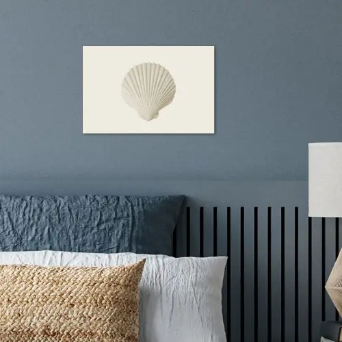 Schelp - Minimalistisch - Wit poster papier klein -sfeer2