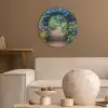 Doorkijk - Bloemen - Hortensia - Pad Akoestische PET Vilt - Rond klein -sfeer1
