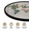 Wereldkaart - Geborduurd - Aardetinten Fotolijst rond zonder passe partout klein -closeup_NL