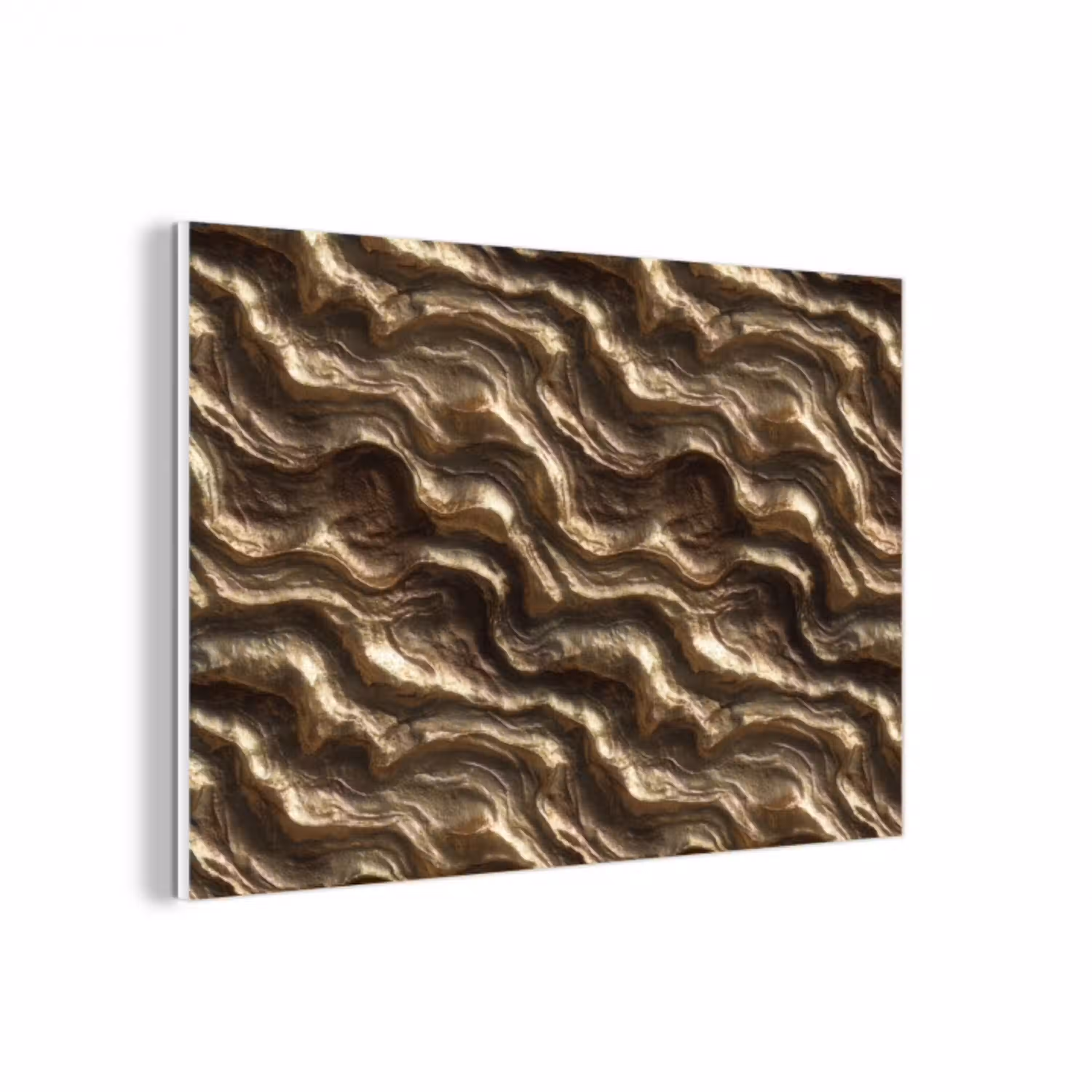 Reliëf - Golven - Abstract - Bronsgoud forex 5mm xxl 6 -3d