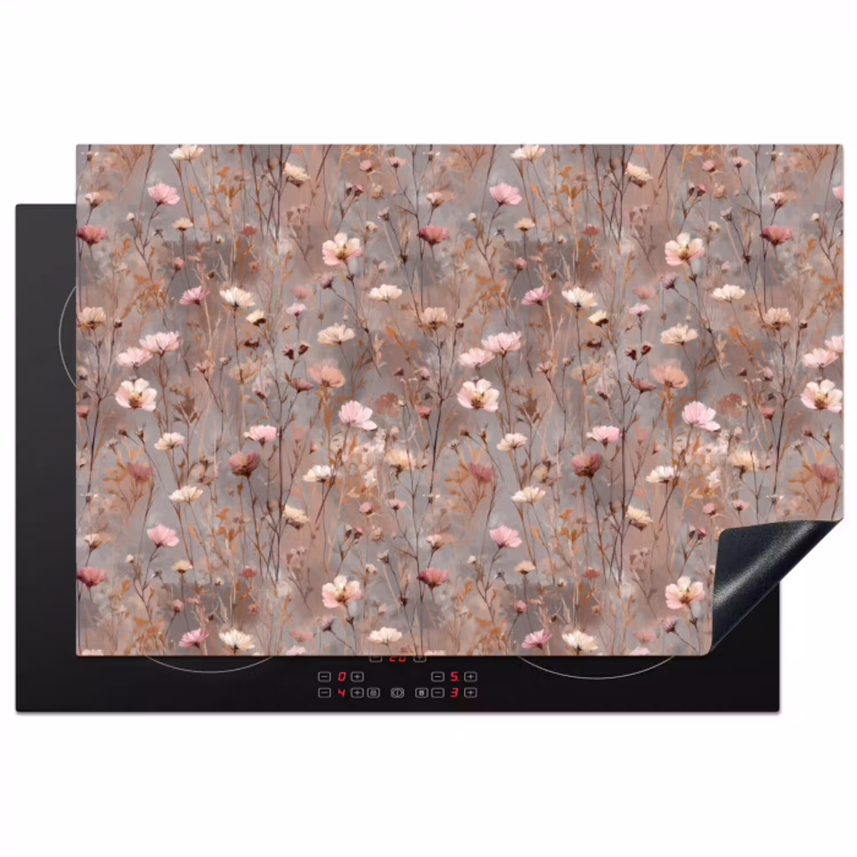 Bloemen - Wild - Pastel Inductie beschermer vinyl 3mm klein 276 -3d