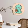 Dino - Boba - kawaii - Oranje Wandcirkel kunststof plaat 5mm dik klein -sfeer4