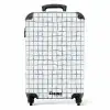 Handgetekend blauw raster met zachte hoeken NBS - Handbagage koffer - Kinderen Unisex middel -productfoto_recht