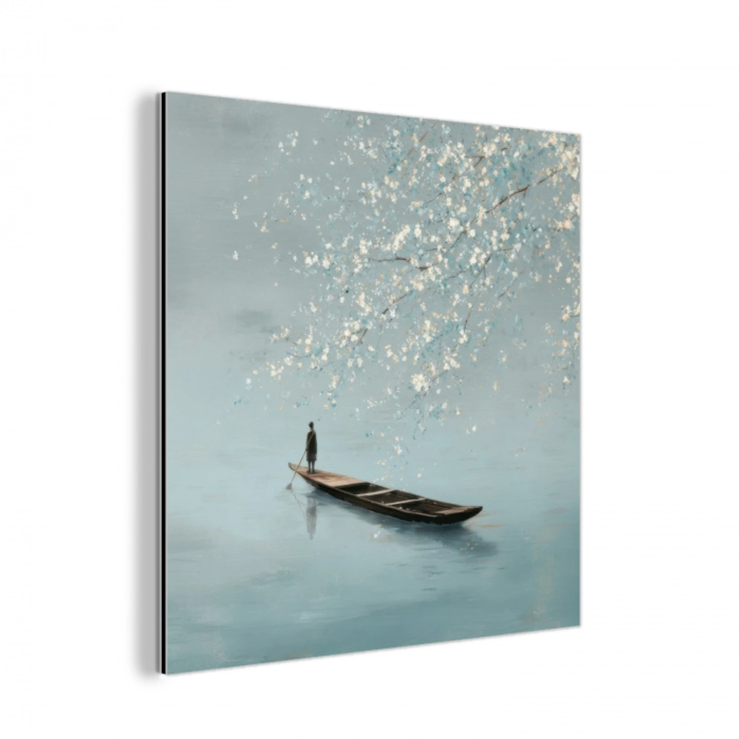Bloesems - Minimalistisch - Wateroppervlak - Boot aluminium wit klein -3d