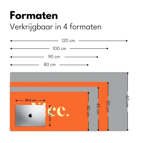 Oranje - Gebroken wit - Nice Muismat XXL klein -sfeer5