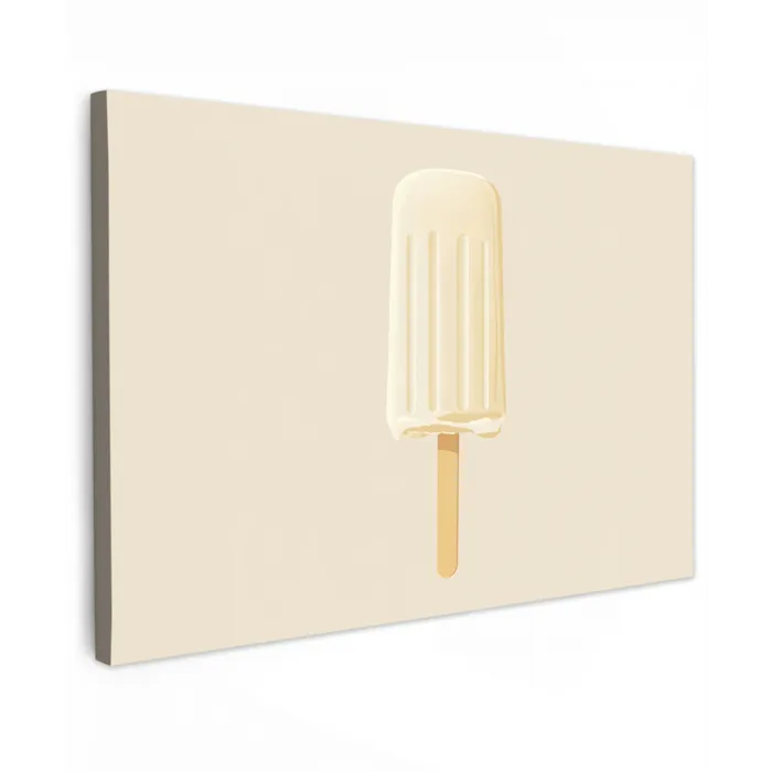 Minimalistisch - Waterijsje - Stokje - Beige canvas 2cm klein -z3d