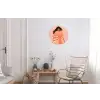 Meisje - Deken - Gestreept - Oranje Wandcirkel aluminium klein -woonkamer