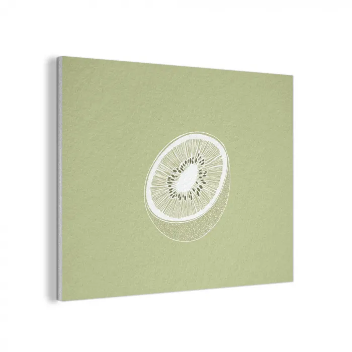Kiwi - Lijntekening - Minimalistisch - Groen PET vilt klein -3d