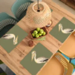 Pelikaan - Wit - Vogel - Klassiek - Natuur Placemat vinyl groot -zzsfeer5_Kitchenyeah-website