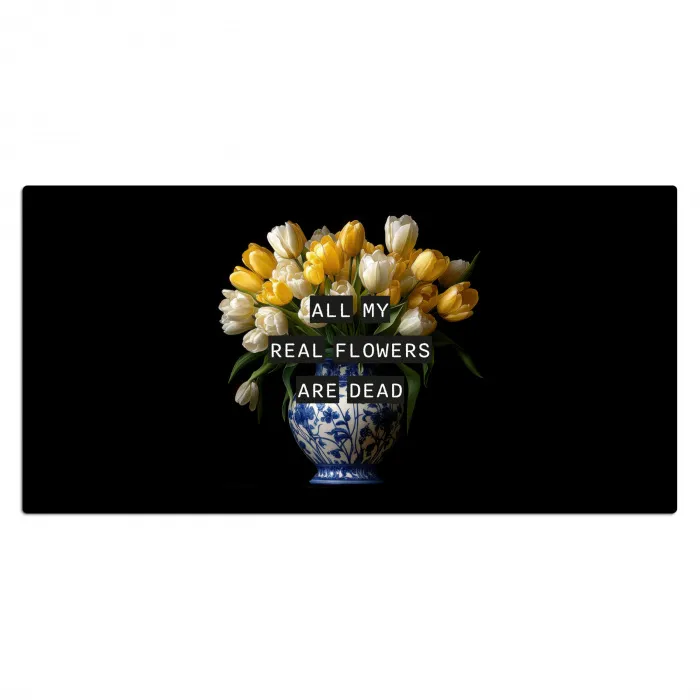Quotes - Bloem - Tulp - Geel Muismat XXL klein -3d_leeg