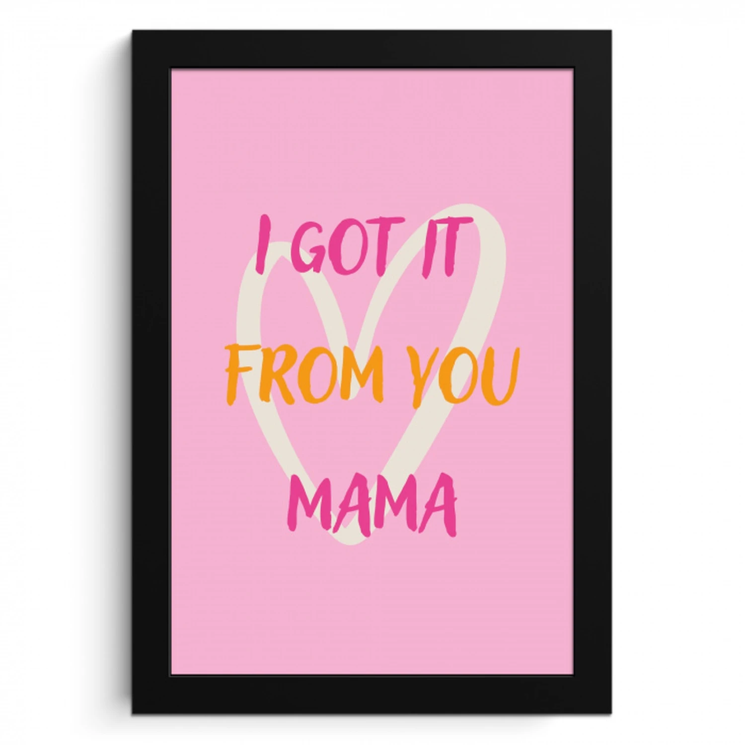 Mama - Quote - Hart - Roze KitchenYeah - Keuken - Fotolijst klein -3d