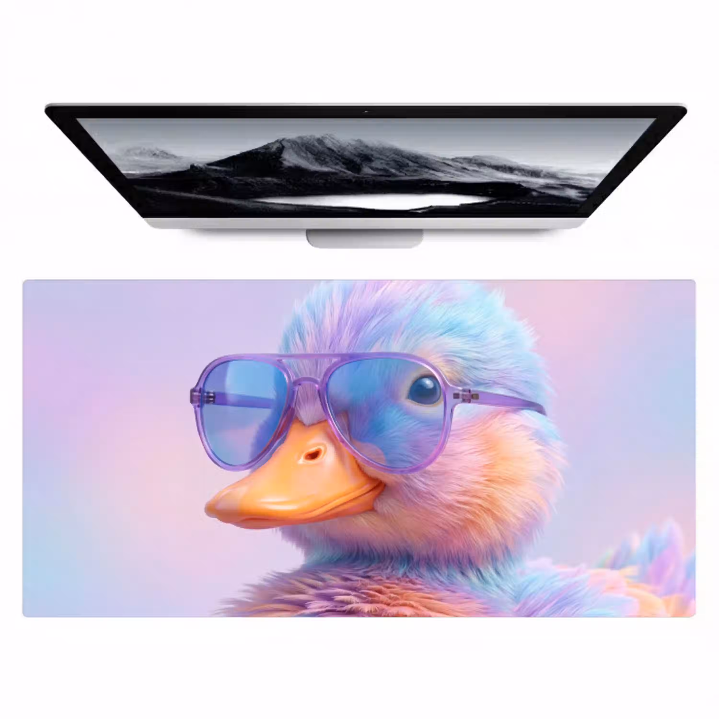 Eend - bril - Pastel Muismat XXL klein -zzz3d