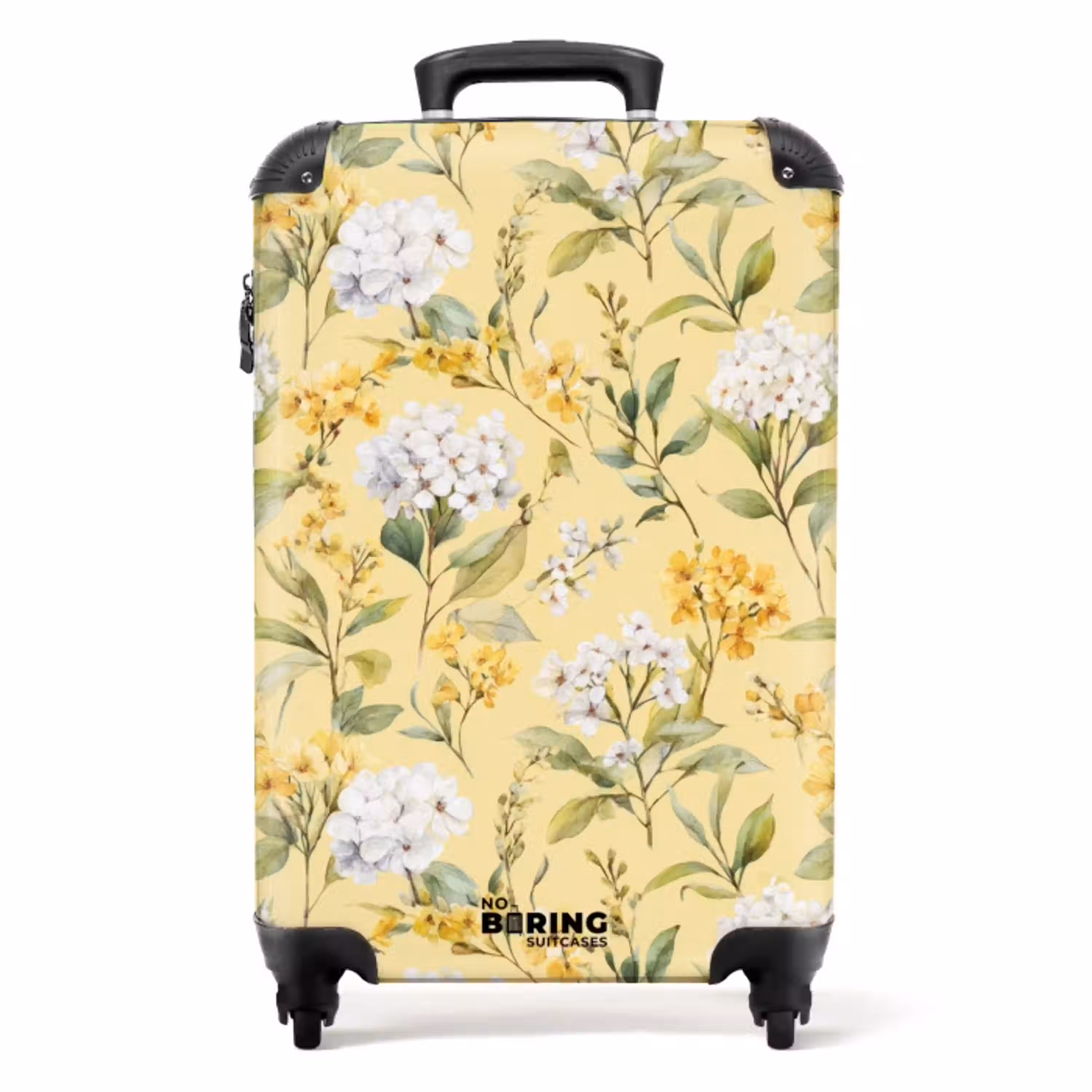 Bloesem patroon geel NBS - Handbagage koffer - Volwassenen Unisex middel -productfoto_recht