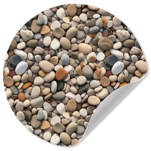 Matte - Lichte - Stenen Wandcirkel behangsticker klein 186 -3d