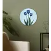 Tulpen - Blauw - Bladeren Wandcirkel plexiglas klein -sfeer3