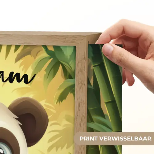 Panda - Bamboebos - Groen Light Box met batterij (Wandlamp kind) middel -USP_websiteprintNL