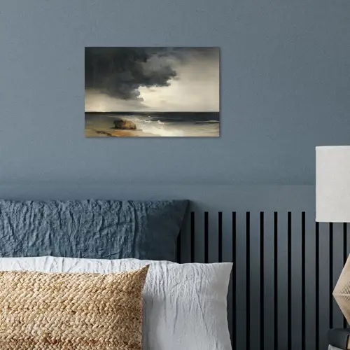 Kust - Golven - Rots - Storm poster papier klein -sfeer2
