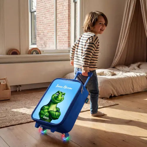 Spierbundelsaurus Kinderkoffer - Blauw klein -sfeer1